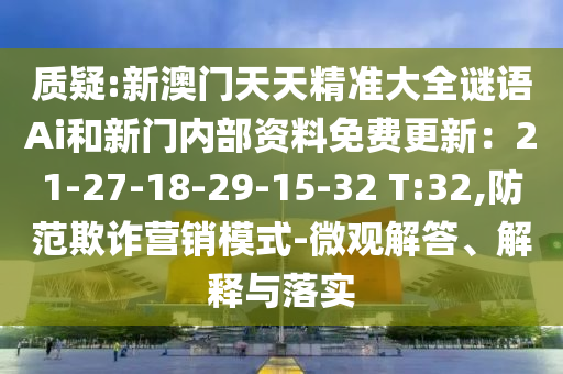 质疑:新澳门天天精准大全谜语Ai和新门内部资料免费更新:21-27-18-29-15-32 T:32,防范欺诈营销模式-微观解答、解释与落实
